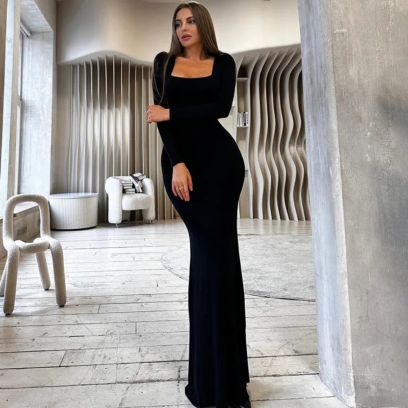 Shaping Maxi Dress with Back Tie for Waist Fit - Madeleine