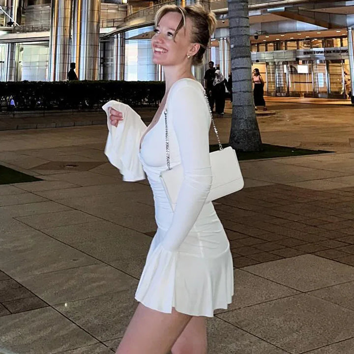 Mini Dress with Ruffle and Bell Sleeves - Doria