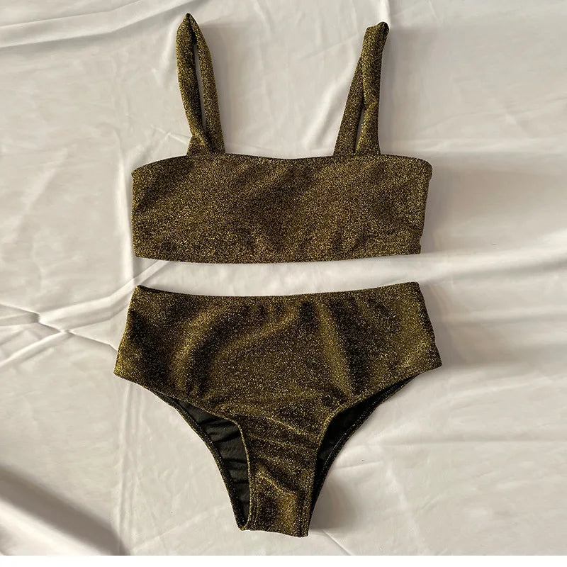 Glitter Bikini with High-Waist Bottom - Shirley