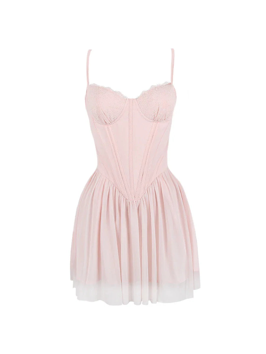 Mini Chiffon Dress with Corset Design - Rosie