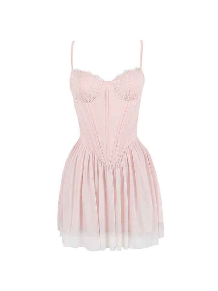 Mini Chiffon Dress with Corset Design - Rosie