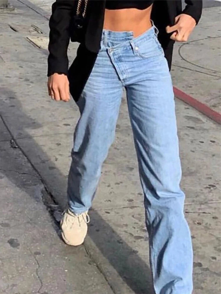 ג'ינס גזרה גבוהה- צ'רי