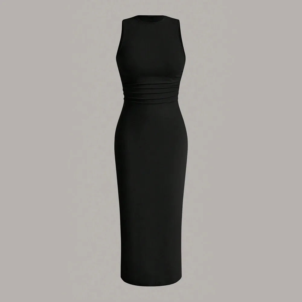 Fitted midi dress with shaping fabric - Novah