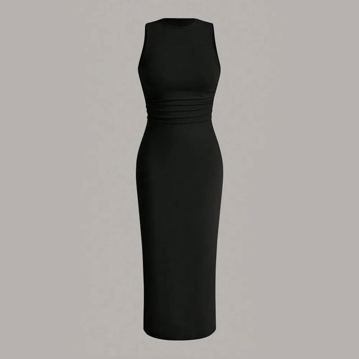 Fitted midi dress with shaping fabric - Novah