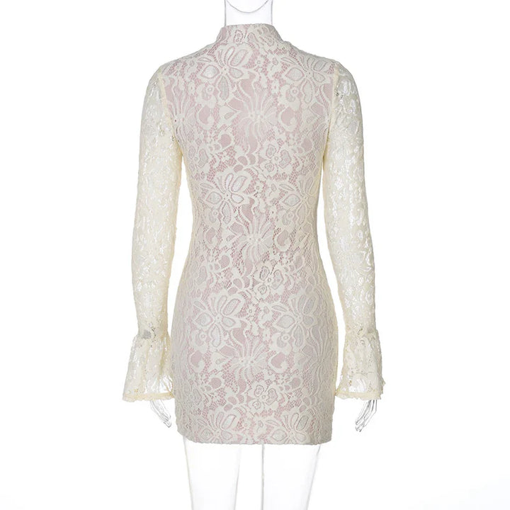 Mini lace dress with button closure - Aiden