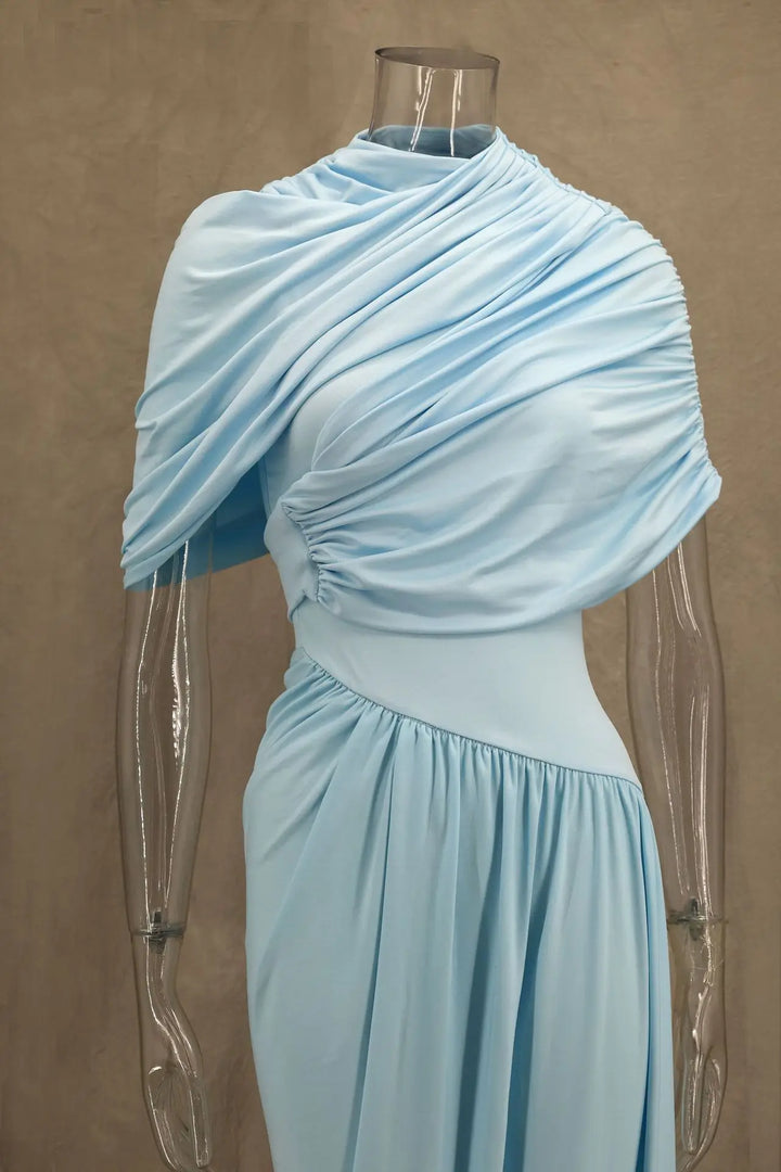 Luxurious Maxi Dress with Pleated Design - Amanda