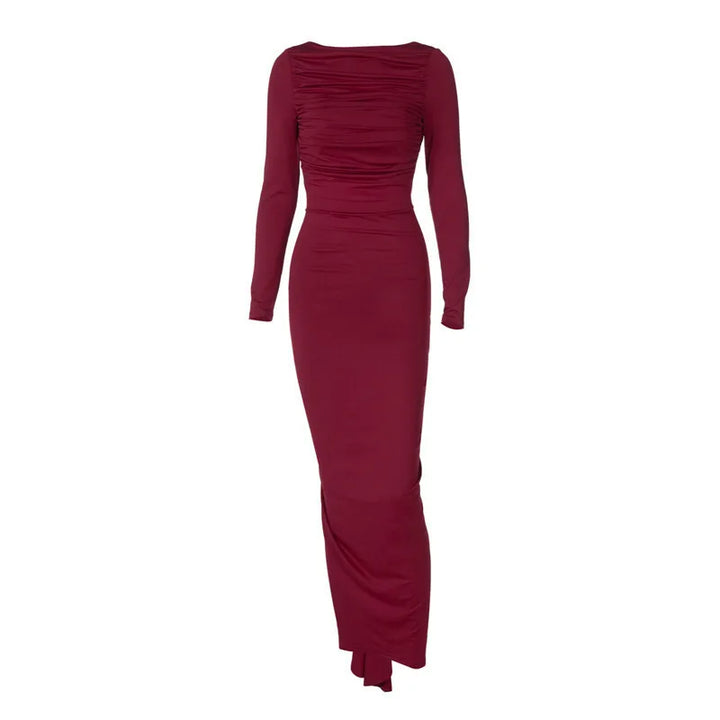 Fitted maxi dress with open back - Kiki
