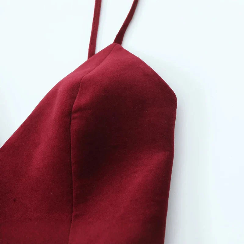 Open Back Velvet Mini Dress - Clart
