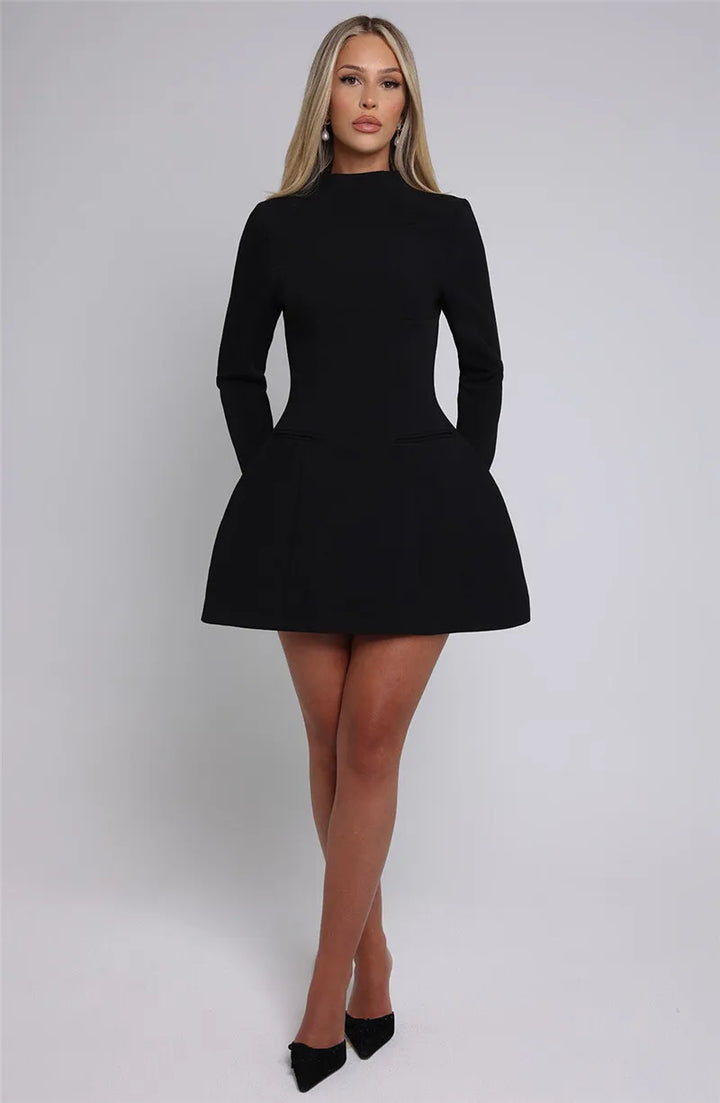 A-line mini dress with pocket decoration - Lady