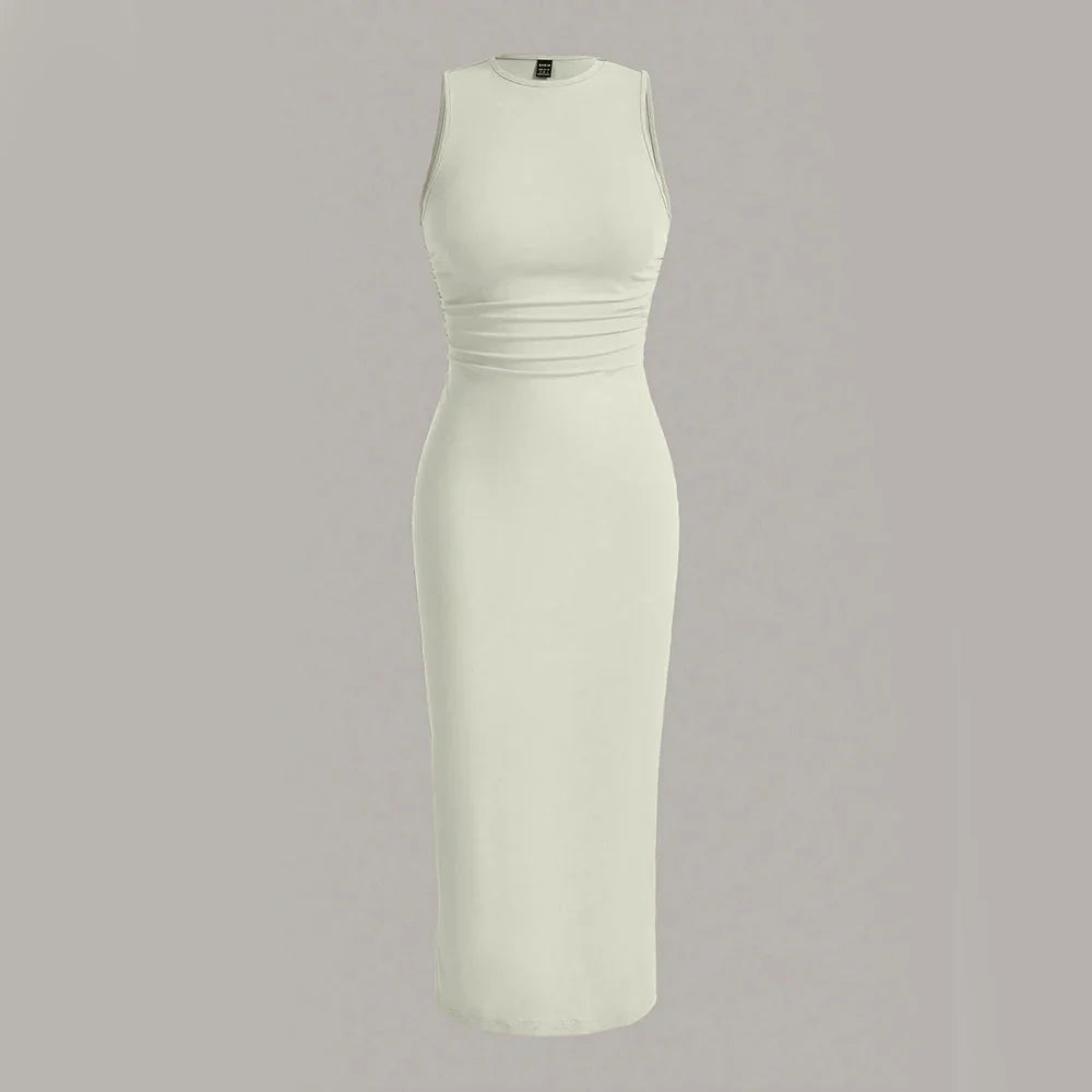 Fitted midi dress with shaping fabric - Novah