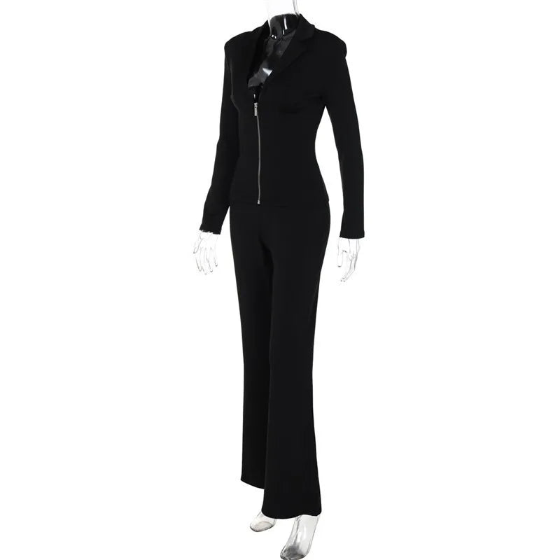 Elegant two-piece suit with zipper closure - Lorraine