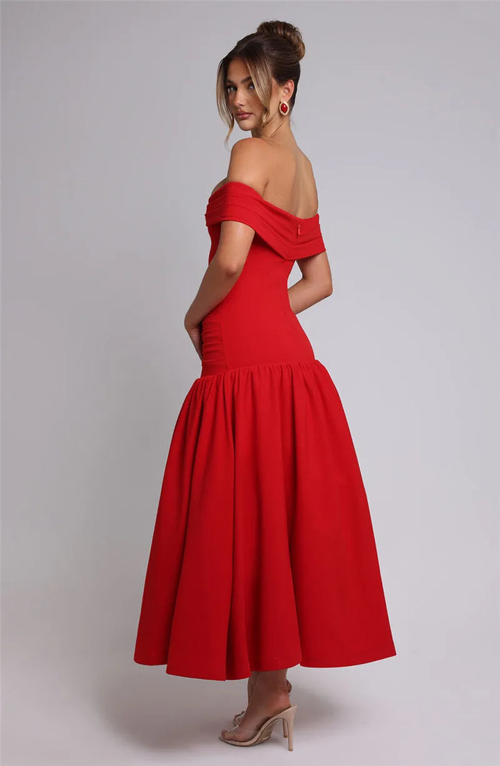 Maxi off-shoulder dress - Tehila