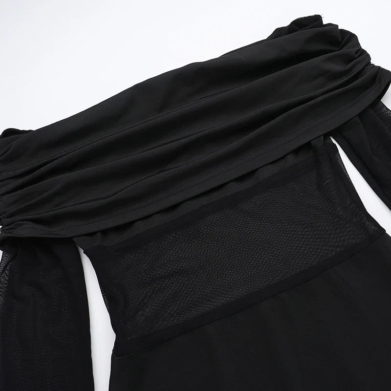 Off-Shoulder Mesh Maxi Dress - Ksenia