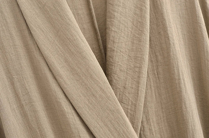 Two-Piece Linen Suit with Tie Shirt and Long Pants - Ava