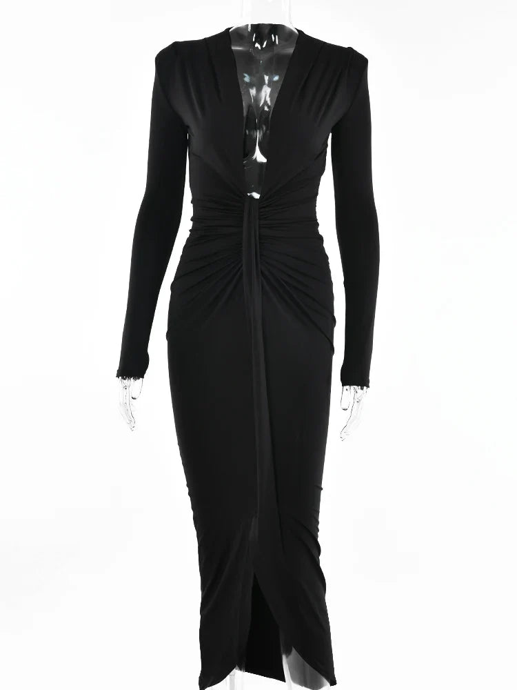 Shaping and flattering maxi dress with ruching design - Mi Ran