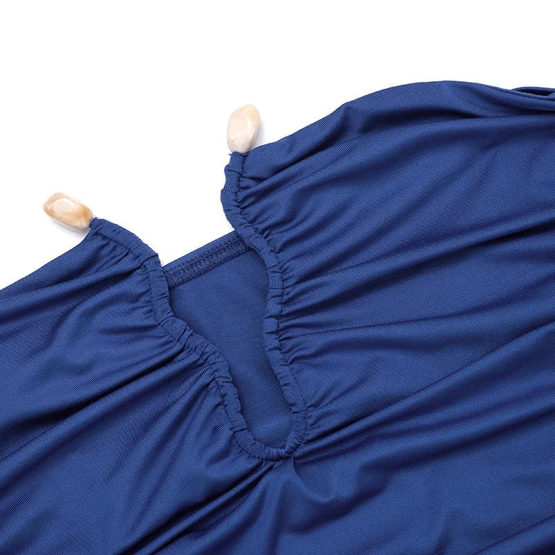 Mini strapless dress with satin pleats and buckle decoration - Easy