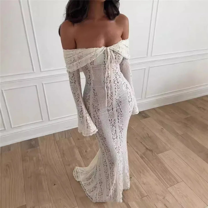 Off-shoulder lace maxi dress - Jane