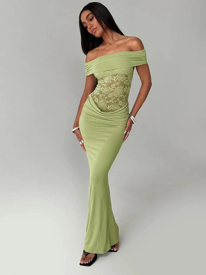 Off-shoulder lace maxi dress - Jessica