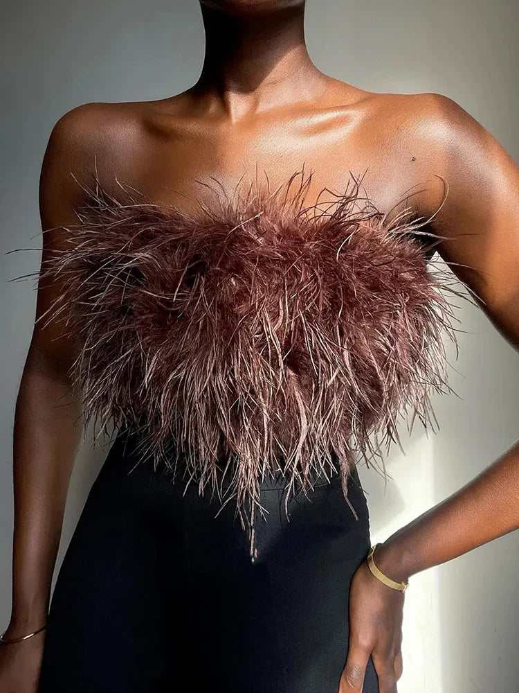 Strapless Feather Top - Tamila