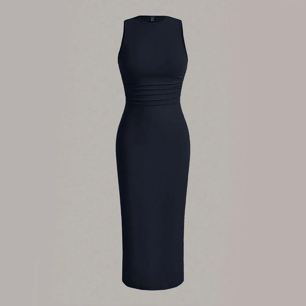Fitted midi dress with shaping fabric - Novah