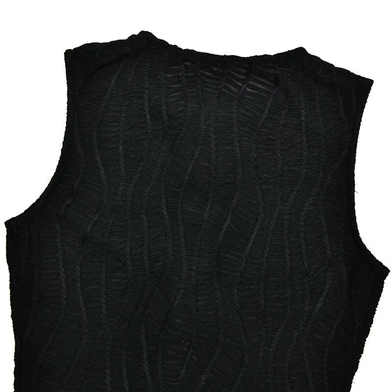Mini knitted mesh dress decorated with buckles - Richie