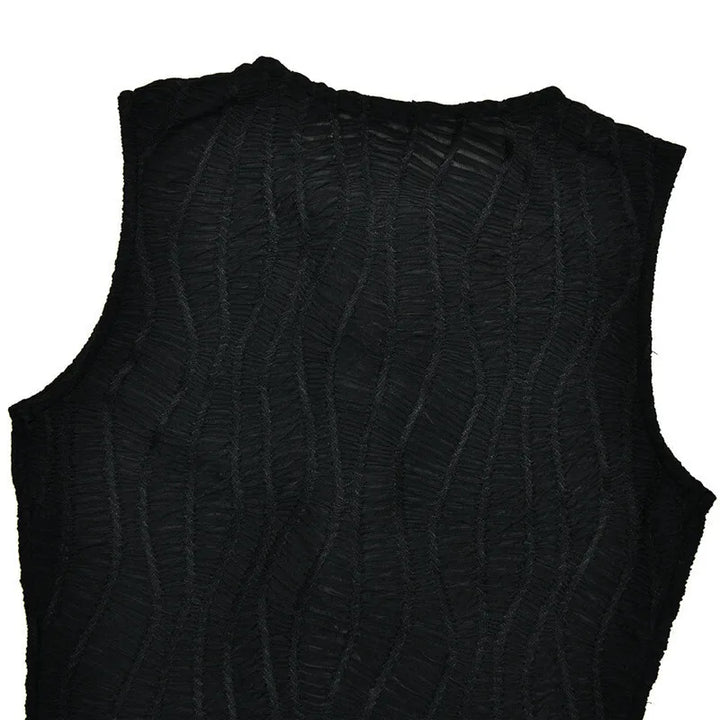 Mini knitted mesh dress decorated with buckles - Richie
