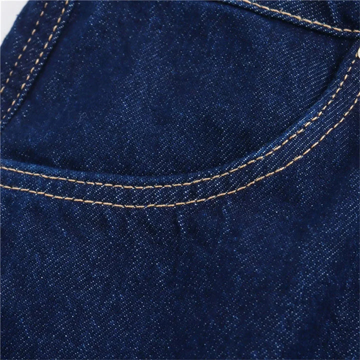 חליפת דנים שני חלקים מכנס חצאית מיני וחולצה בעיטור כיסים - ג'ול