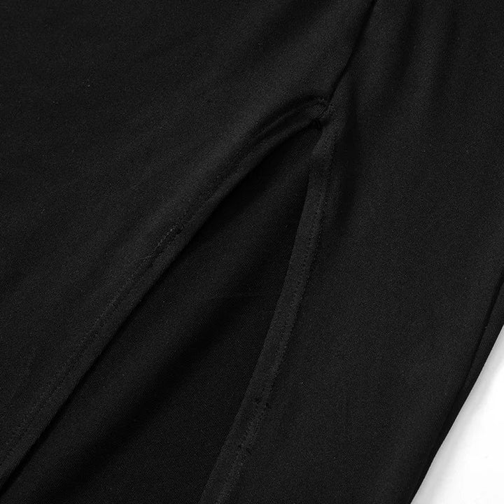 Maxi evening turtleneck dress with deep slit and cutout design - Elai