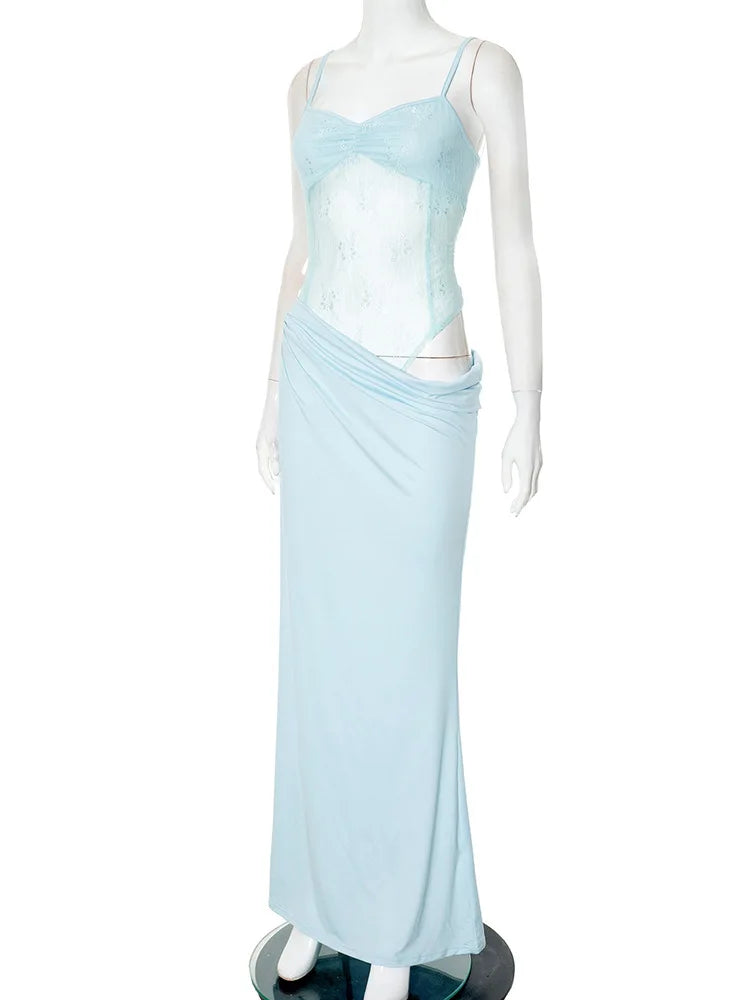 Maxi dress with lace decoration - Sherry