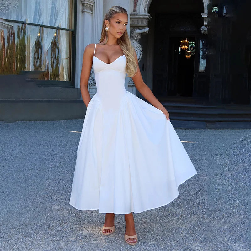 Midi Dress with Classic A-Line Design - Marta