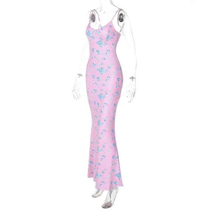 Fitted Floral Maxi Dress - Galina