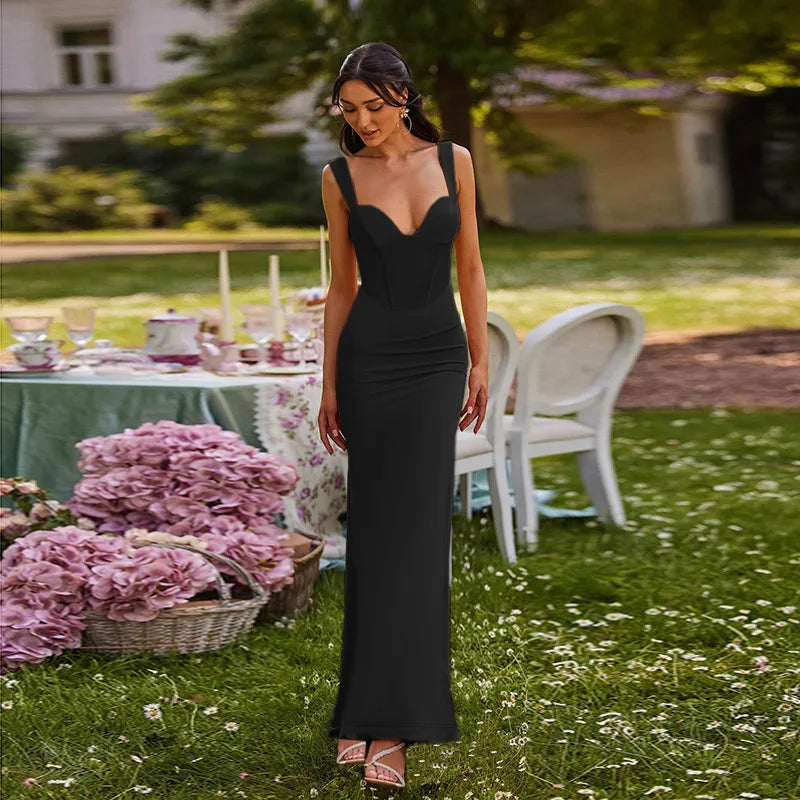 Elegant maxi dress with royal design - Diana