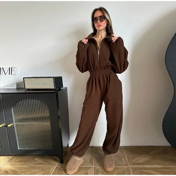 Winter Jumpsuit with Front Zipper - Frances