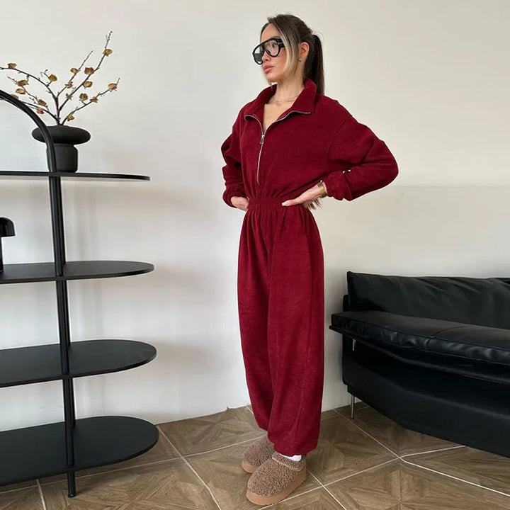 Winter Jumpsuit with Front Zipper - Frances