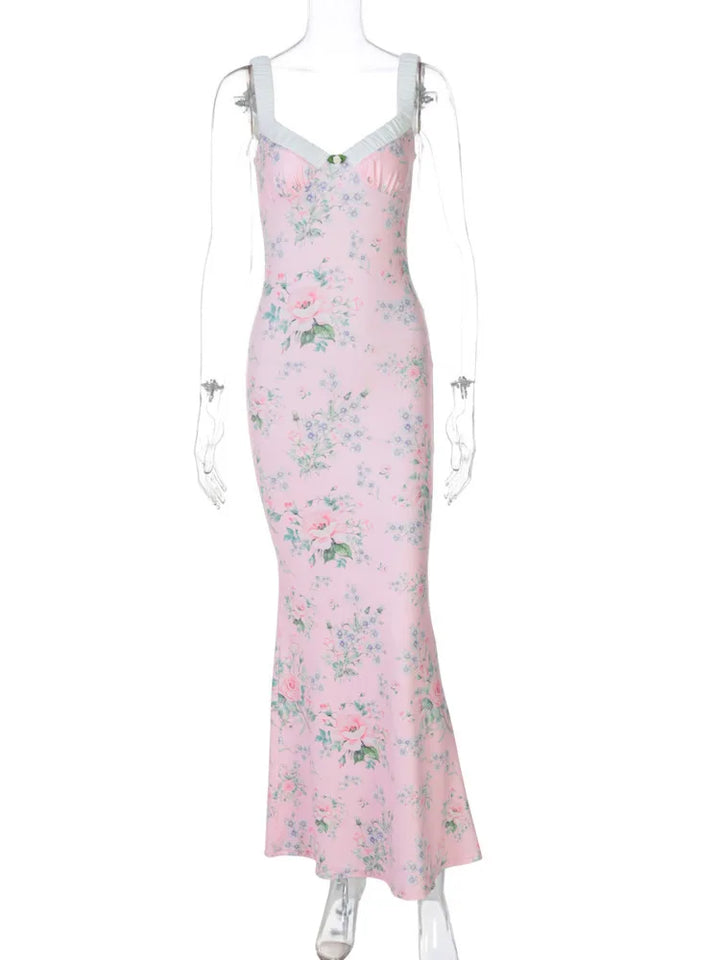 Floral Maxi Dress with Bow Detail - Cleo