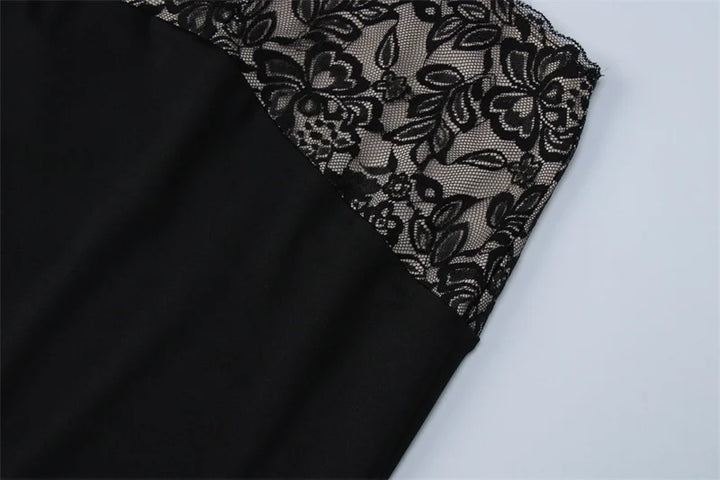 Maxi Dress with Lace Design and Open Back - EMMA
