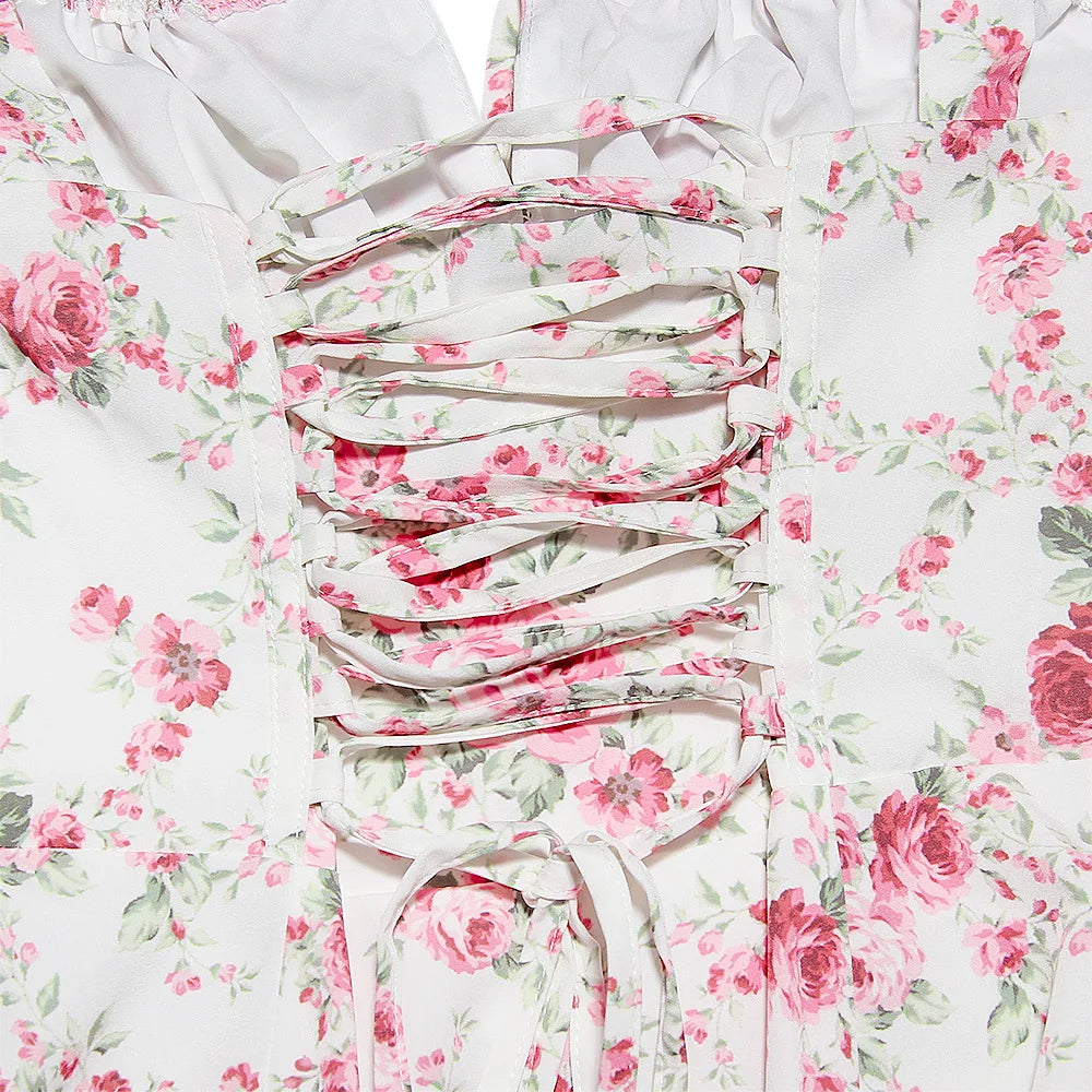 Summer Midi Dress with Rustic Design and Slit Decoration - Angelica