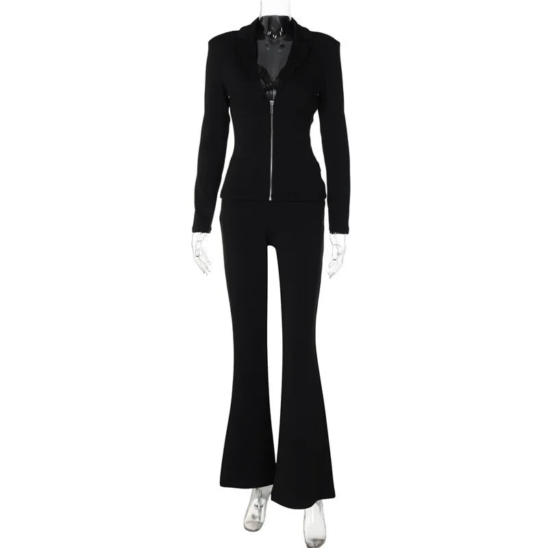 Elegant two-piece suit with zipper closure - Lorraine