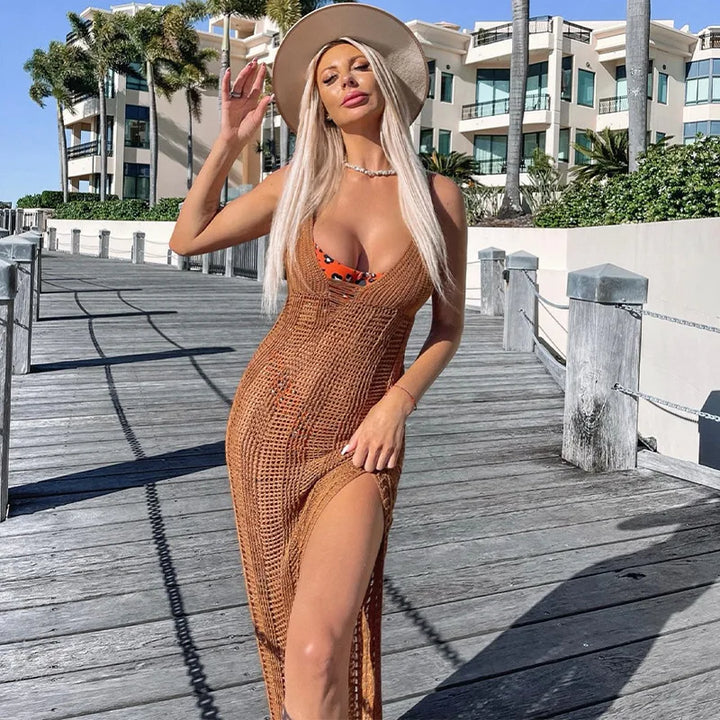 Knitted maxi beach dress - Bonita