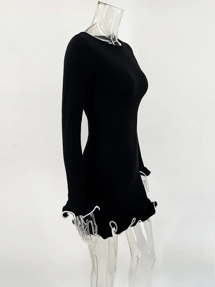 Mini/maxi/strapless knitted dress decorated with waves - RONNIE