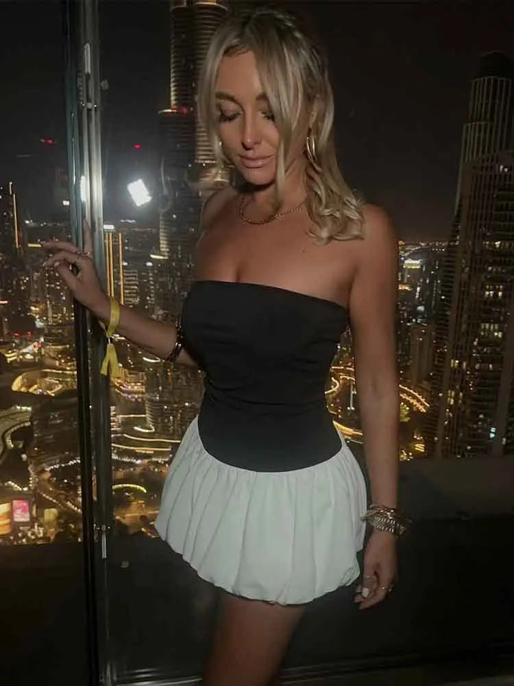 Strapless balloon-shaped mini dress - Baylor
