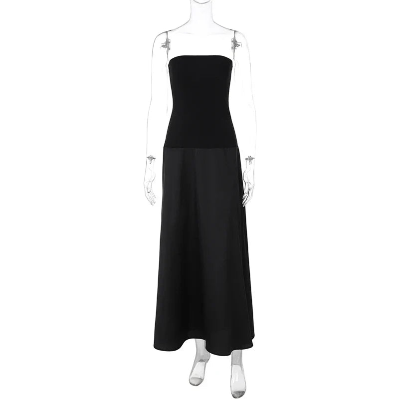 Strapless Satin Maxi Dress - Marina