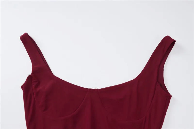 Maxi dress with bodysuit and chiffon design - Kai