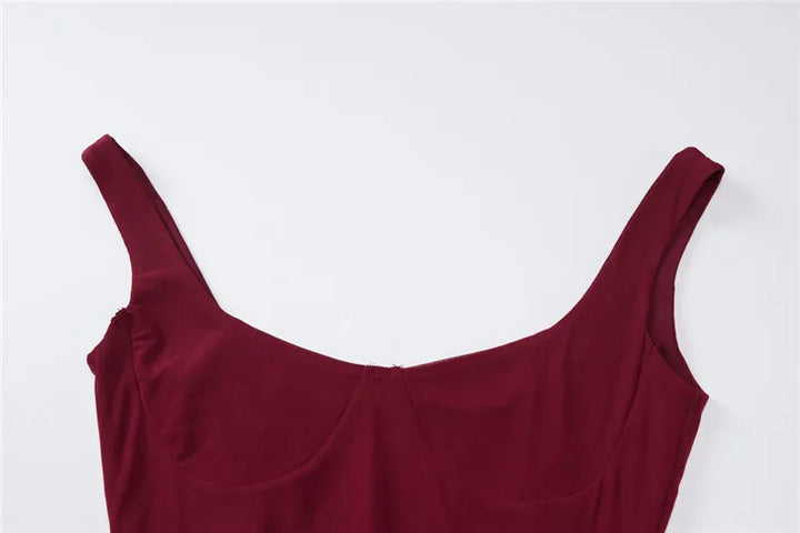Maxi dress with bodysuit and chiffon design - Kai