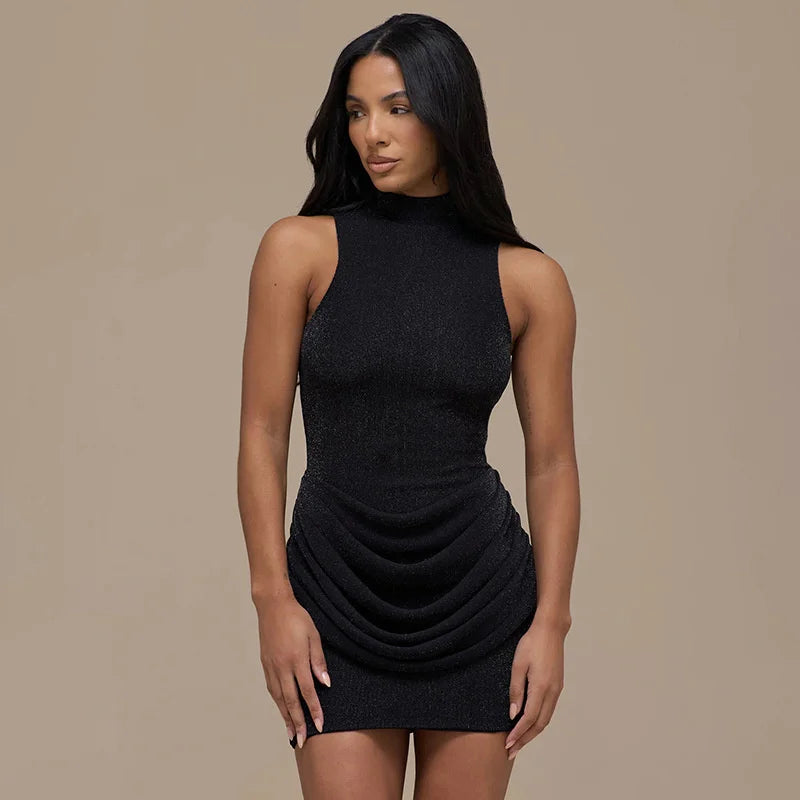 Mini sequin dress with pleated design - SHAYA