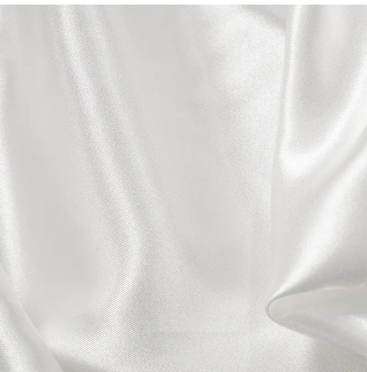 Maxi satin evening dress with open back, slit, and bell sleeves - Marian