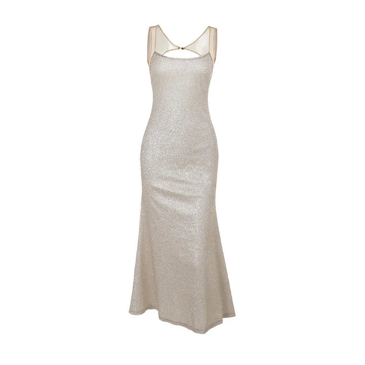 Sequin maxi dress with open back - SPARKLE