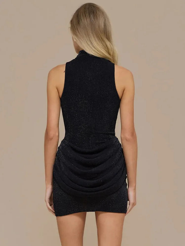 Mini sequin dress with pleated design - SHAYA