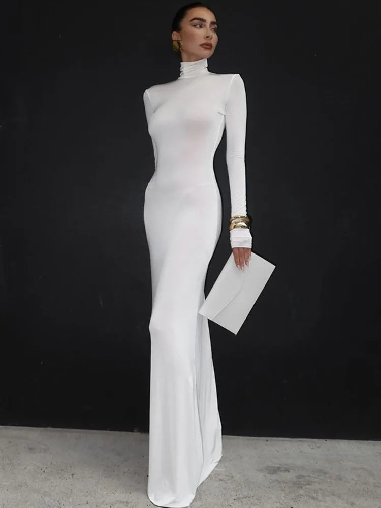 Modest Maxi Dress with Turtleneck - CALA