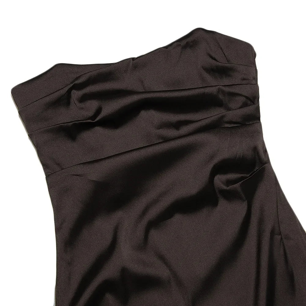 Strapless Satin Mini Dress - Lavi